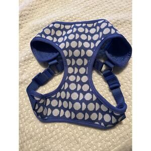 EUC The Dodo Dog Harness Blue White Adjustable Large Dog Washable